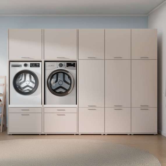 Overskap WASHCAB 67x58 cm - 1 dør - beige sand