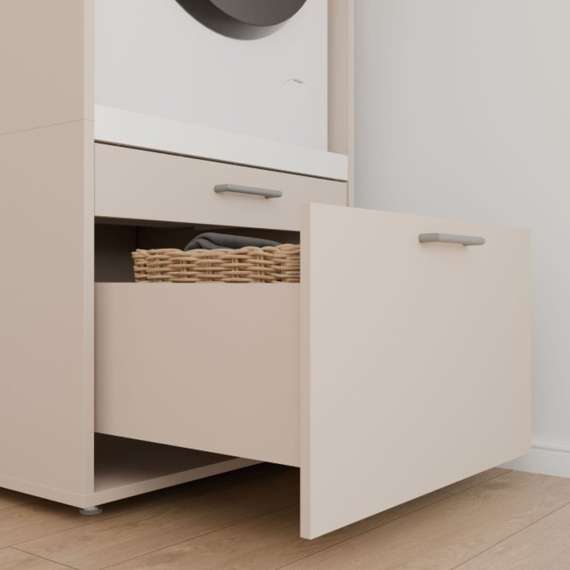 Vaskemaskinskap WASHCAB 67x144 cm - med skuff - beige sand