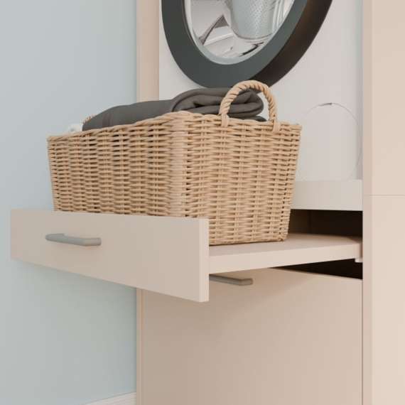 Vaskemaskinskap WASHCAB 67x144 cm - med skuff - beige sand