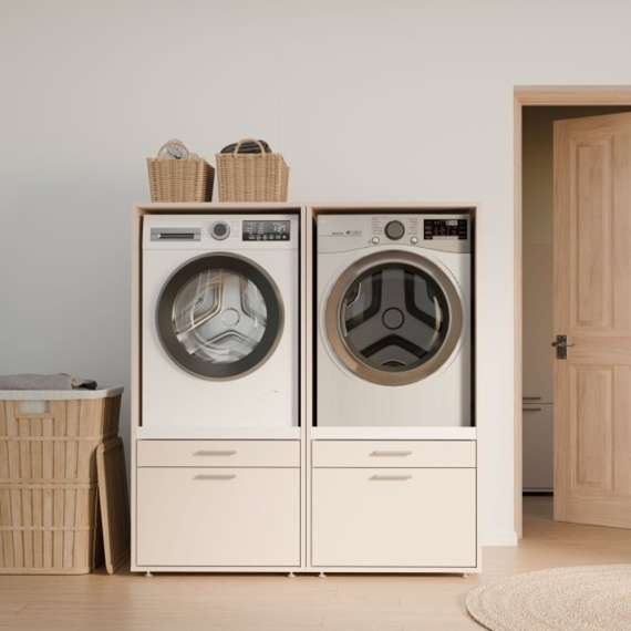 Vaskemaskinskap WASHCAB 67x144 cm - med skuff - beige sand