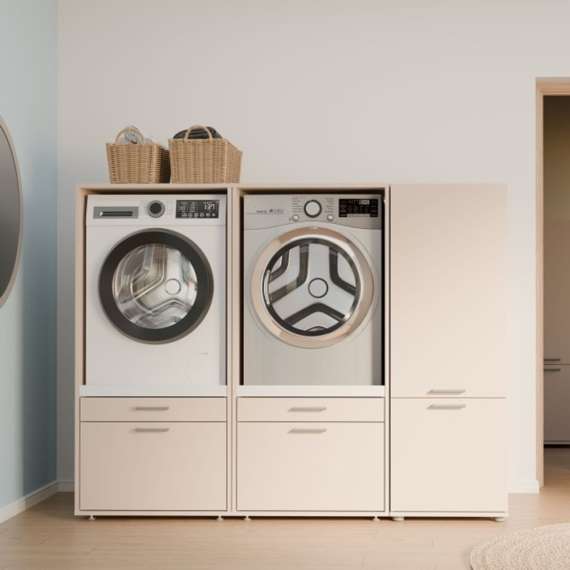 Skap WASHCAB 50x144 cm - 2 dører beige sand