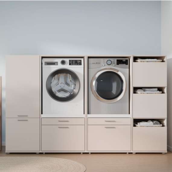 Skap WASHCAB 50x144 cm - 2 dører beige sand