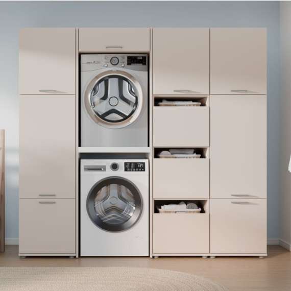 Skap WASHCAB 50x144 cm - 3 dører beige sand