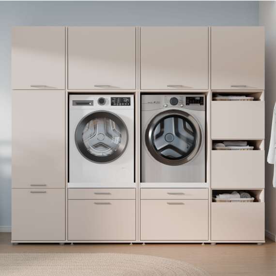 Skap WASHCAB 50x144 cm - 3 dører beige sand