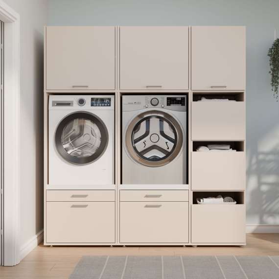 Skap WASHCAB 50x144 cm - 3 dører beige sand