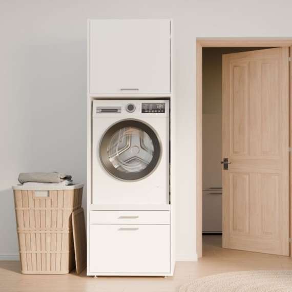 Vaskemaskinskap WASHCAB 67x144 cm - med skuff - hvit matt