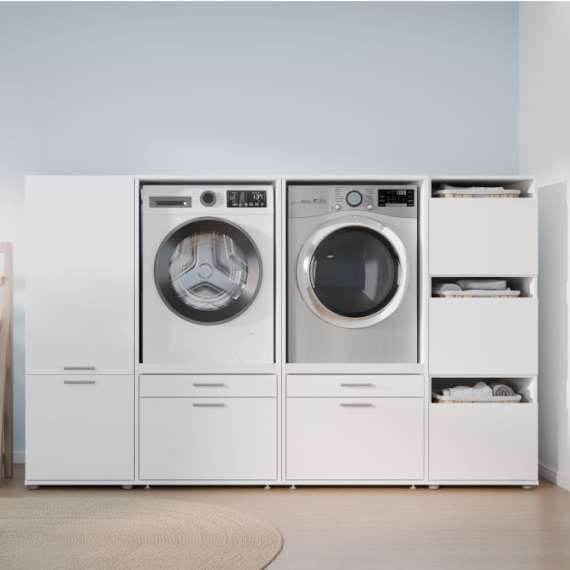 Skap WASHCAB 50x144 cm - 2 dører - hvit matt