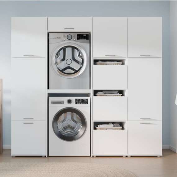Skap over vaskemaskin/tørketrommel WASHCAB 67x202 cm - hvit matt