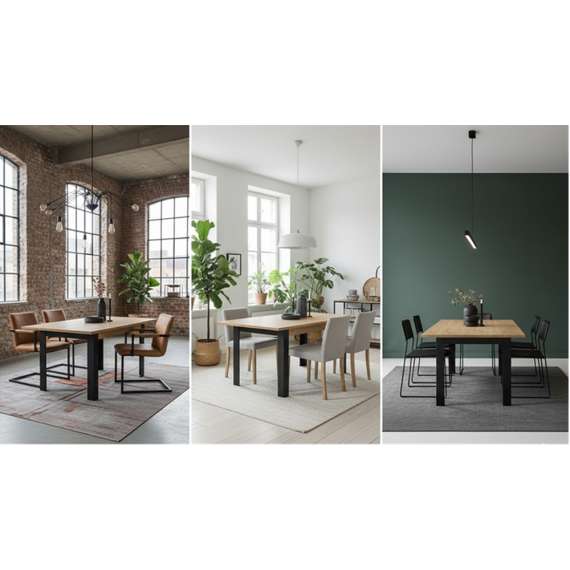 Spisebord Nuka 120-160 cm - eik artisan