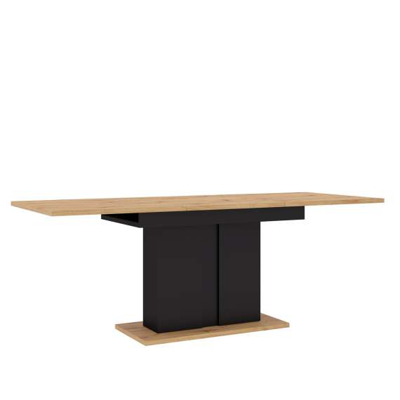 Spisebord NUKA 140-200 cm - eik artisan - svart matt matt