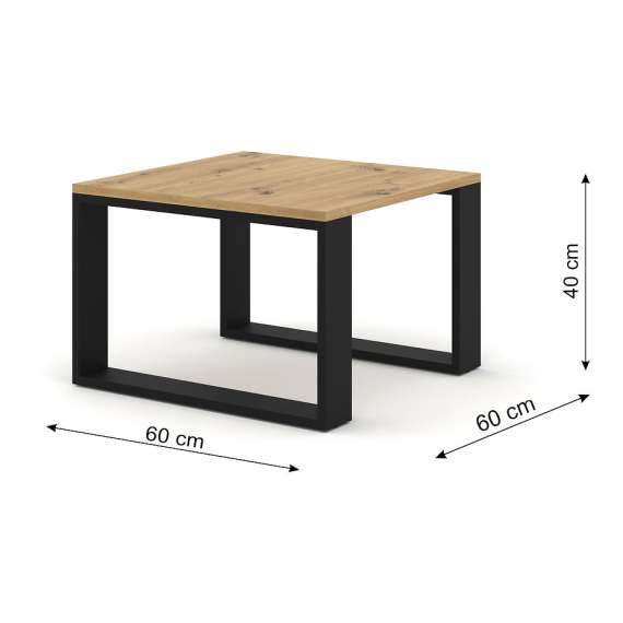 Bordsett NUKA - 2 stk - eik artisan - svart ben