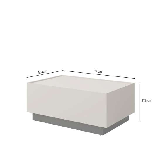 Stuebord Eko 90x58 cm - eik - sort - med oppbevaringsplass