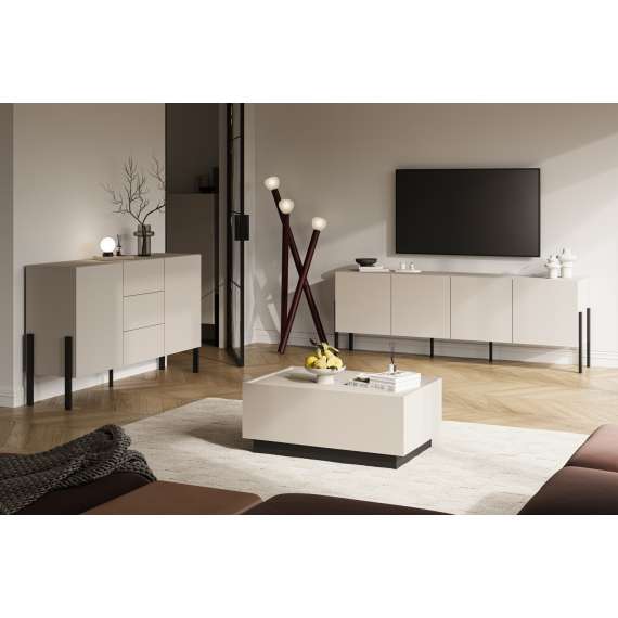 Stuebord Eko 90x58 cm - cashmere - sort - med oppbevaringsplass