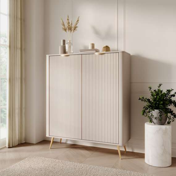 Skap Lante 113x134 cm - beige - 2 dører