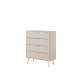 Kommode Lante 88x101 cm - beige - 4 skuffer