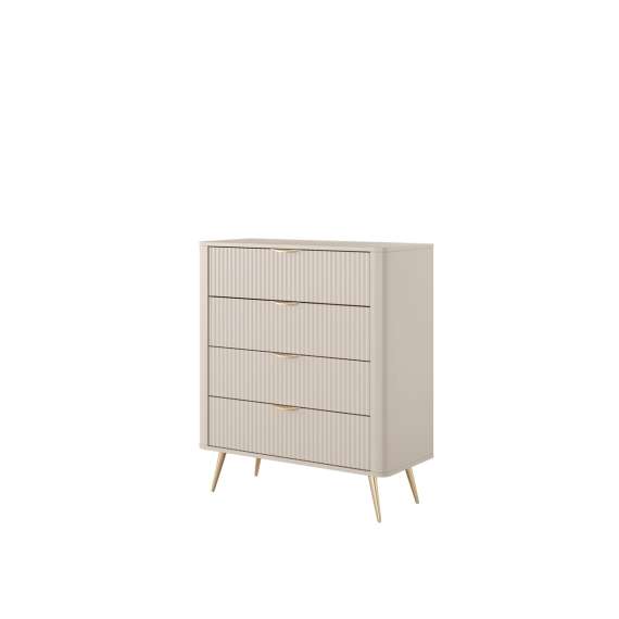 Kommode Lante 88x101 cm - beige - 4 skuffer