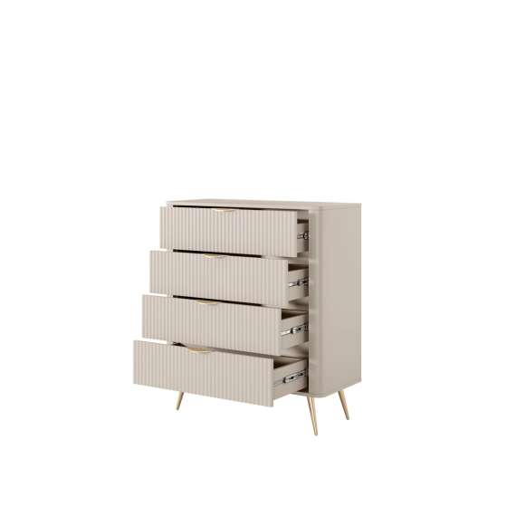 Kommode Lante 88x101 cm - beige - 4 skuffer