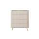Kommode Lante 88x101 cm - beige - 4 skuffer
