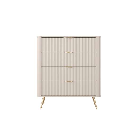 Kommode Lante 88x101 cm - beige - 4 skuffer