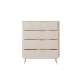 Kommode Lante 88x101 cm - beige - 4 skuffer