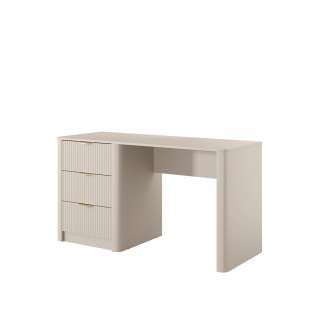 Skrivebord Lante 140x55 cm - beige - 3 skuffer