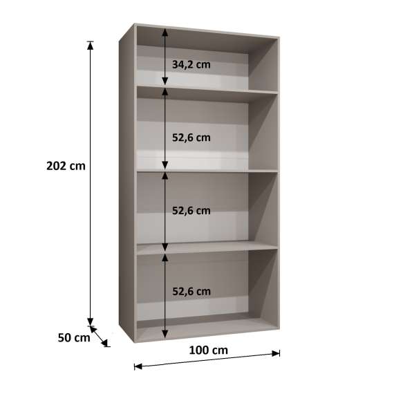Garderobeskap SANDI 1 - 100x202 cm - hvit matt - 2 dører