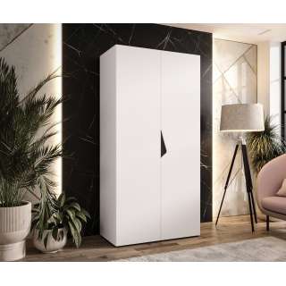 Garderobeskap SANDI 1 - 100x202 cm - hvit matt - 2 dører