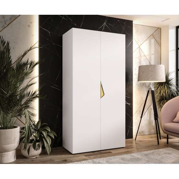 Garderobeskap SANDI 1 - 100x202 cm - hvit matt - 2 dører