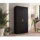 Garderobeskap SANDI 1 - 100x202 cm - svart matt - 2 dører