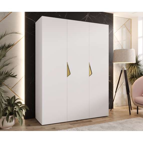 Garderobeskap SANDI 1 - 150x202 cm - hvit matt - 3 dører
