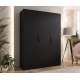 Garderobeskap SANDI 1 - 150x202 cm - svart matt - 3 dører