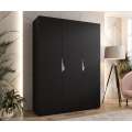 Garderobeskap SANDI 1 - 150x202 cm - svart matt - 3 dører