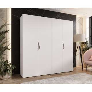 Garderobeskap SANDI 1 - 200x202 cm - hvit matt - 4 dører