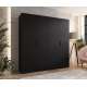 Garderobeskap SANDI 1 - 200x202 cm - svart matt - 4 dører