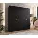 Garderobeskap SANDI 1 - 200x202 cm - svart matt - 4 dører