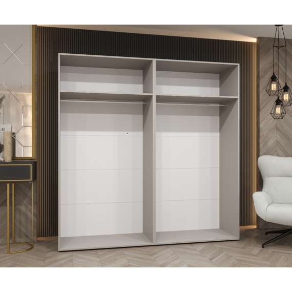 Garderobeskap SANDI 1 - 200x202 cm - svart matt - 4 dører