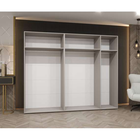 Garderobeskap SANDI 1 - 250x202 cm - hvit matt - 5 dører