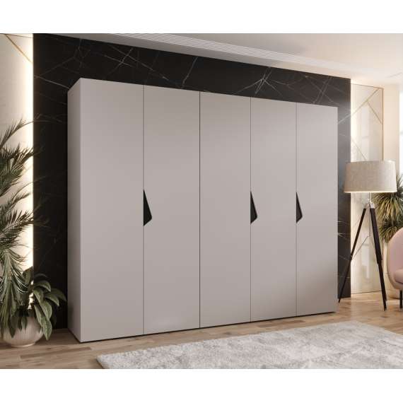 Garderobeskap SANDI 1 - 250x202 cm - cashmere - 5 dører