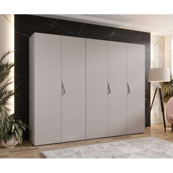 Garderobeskap SANDI 1 - 250x202 cm - cashmere - 5 dører