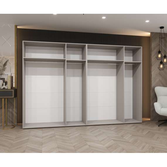 Garderobeskap SANDI 1 - 300x202 cm - hvit matt - 6dører