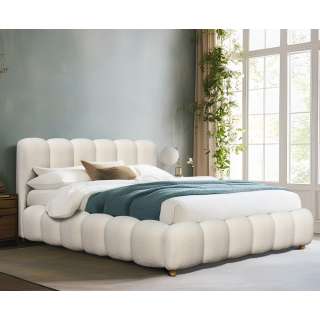 Seng BRISA 160x200 cm - crem bouclé - oppbevaring