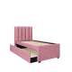 Seng RUSSO 90x200 cm - rosa velvet - ekstra soveplass