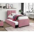 Seng RUSSO 90x200 cm - rosa velvet - ekstra soveplass