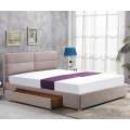 Seng MERIDA 160x200 cm - beige stoff- 1 skuff