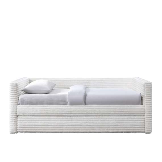 Dagseng ALABAMA 90x200 cm - crem kordfløyel - ekstra soveplass