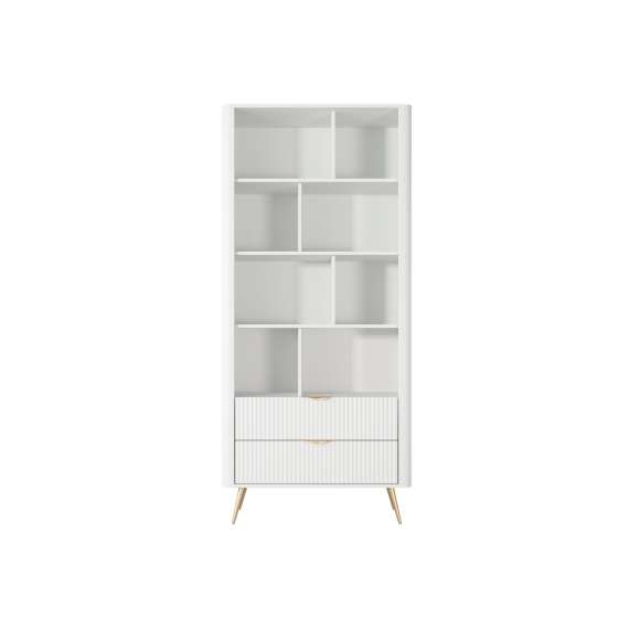 Reol Lante 88x194 cm - hvit - 2 skuffer