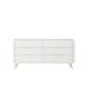 Kommode Lante 163x81 cm - hvit - 6 skuffer
