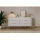 Kommode Lante 163x81 cm - hvit - 6 skuffer