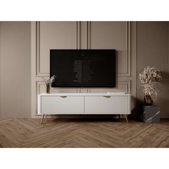 Tv-benk Lante 163x51 cm - hvit - 2 dører