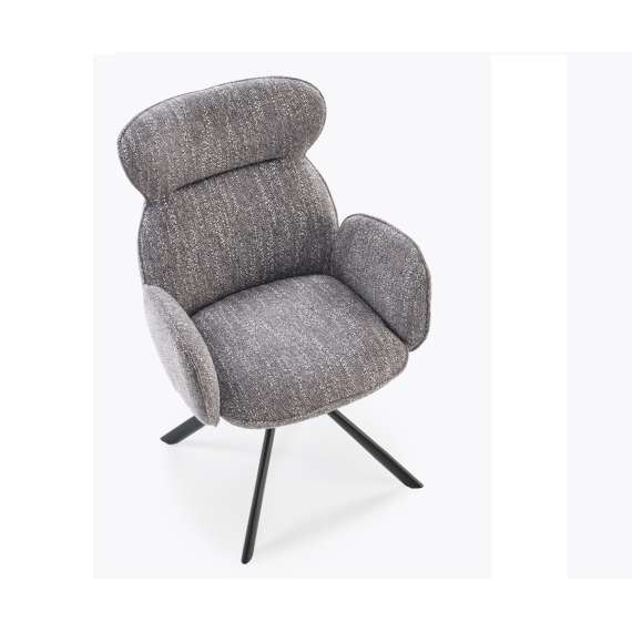 Stol GLARUS - grå stoff - svingbar 180 grader